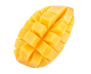 mango slice isolated on white background