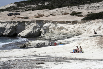 Europa, isola di Cipro, la spiaggia di Governor's beach,vicino Limassol.