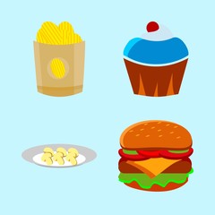icons about Food with sweets, bulk, agaric, cherry and still life