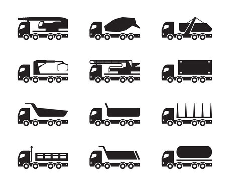Different construction trucks - vector illustration