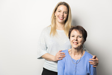 Fototapeta premium Senior mother with 40 years old daughter