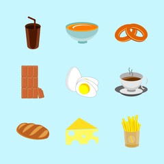 icons about Food with cheddar, french, bake, diet and cheez