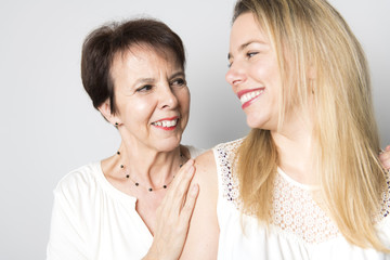 Senior mother with 40 years old daughter