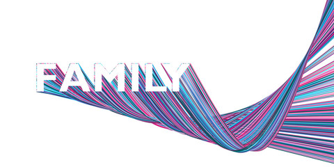 FAMILY banner with colorful Bézier curves