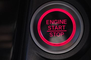 Car display with Button  start and  engine stop