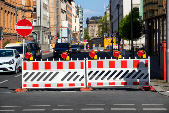 Road Closed Barrier Construction Berlin