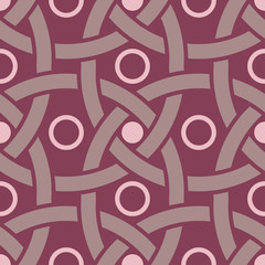 Fototapeta premium Seamless pattern with geometric elements. Dark red background