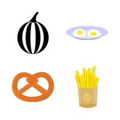 icons about Food with bakery, eat, fastfood, potatoes fries and egg