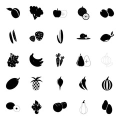 Fruit and Vegetables icons set