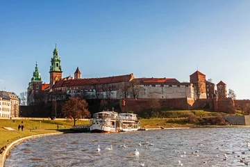 Foto auf Glas Wawel-Hügel mit Königsschloss in Krakau © pab_map