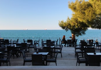 evening cup of coffee in Koper.