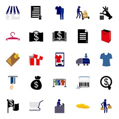 shopping tools icons set 25