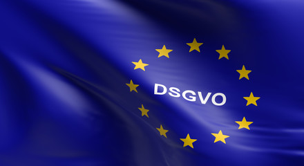 European Union flag with DSGVO