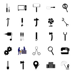 instruments and tools icons set
