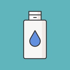 Cleansing water or makeup remover, filled outline icon