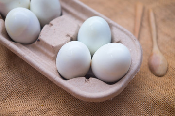 Eggs in paper container box