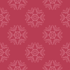 Red floral seamless pattern