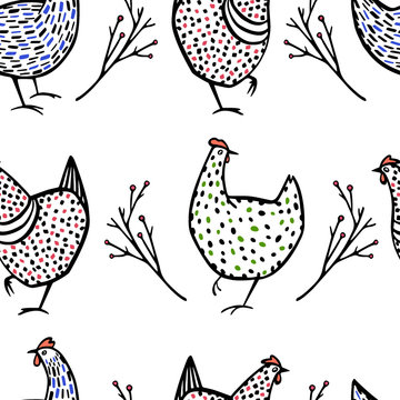 Vector chicken pattern