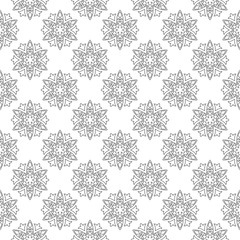 Black floral seamless design on white background