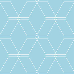 Navy blue and white geometric ornament. Seamless pattern
