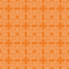 Orange geometric ornament. Seamless pattern