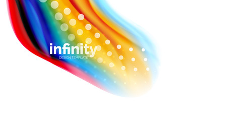 Vector flowing liqiud colors isolated on white, wave abstract background