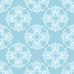 Floral background with navy blue seamless pattern