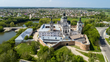Fototapeta premium Aerial view of Monastery of the bare Carmelites in Berdichev, Ukraine