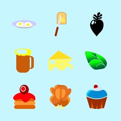 icons about Food with cooking, decoration, swiss, radish and bar