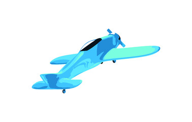 Vector low poly small airplane isolated