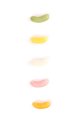 Colorful jelly candy sweet sugar isolated on white background