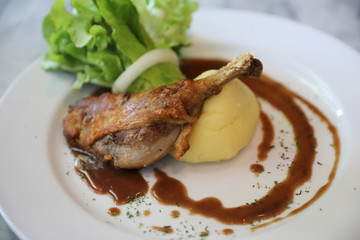 confit de canard , Duck confit with vegetable