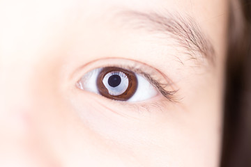 Macro closeup of girl's eye