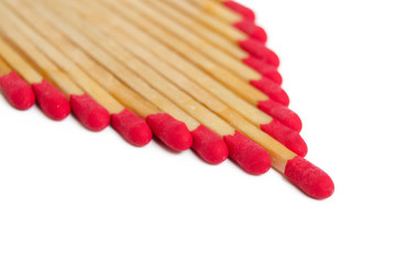 Matches on white background