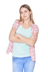 Fototapeta premium beautiful woman in jeans posing