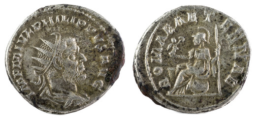 Antoninianus. Ancient Roman silver coin of Philip I.