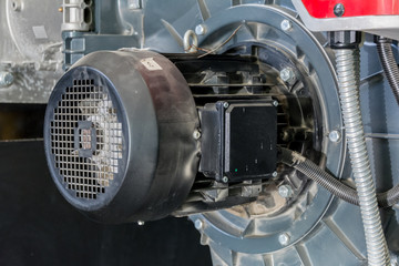 Heating plant gas burners motor close up