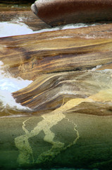 Versasca flow; water and patterned bedrock of the river in Ticino