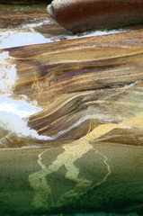 Versasca flow; water and patterned bedrock of the river in Ticino