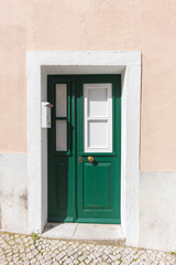 door of a historic house in Lisbon, Portugal