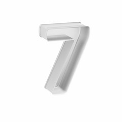 Metal baking cake pan or cookie cutter like mathematical digit 7, 3D rendered font image