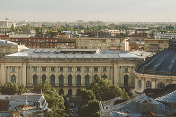 Fototapeta premium Rooftops in Bucharest in the evening