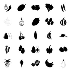 Fruit and Vegetables icons set