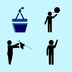 icons about Human with presentation, wife, chat, discussion and basket