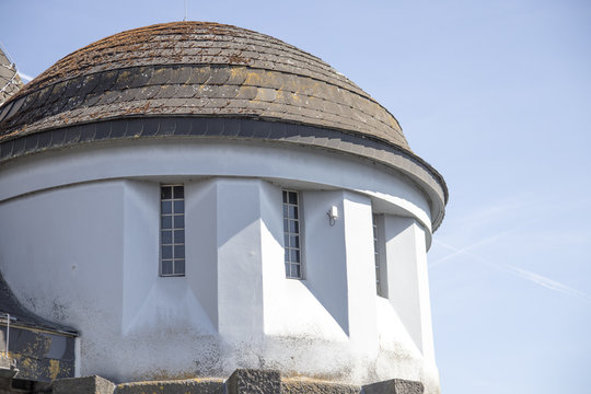 Reservoir tower house on a dam