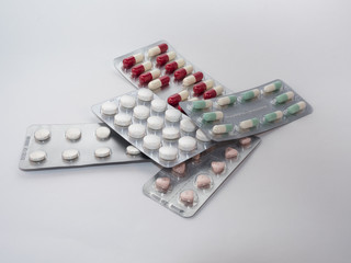 packings of pills and capsules of medicines