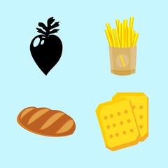 icons about Food with potatoes fries, french, bake, tasty and sweets