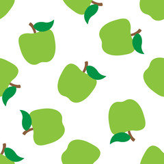 seamless pattern with green apples