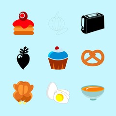 icons about Food with cooking, toasted, egg, cooked and toast