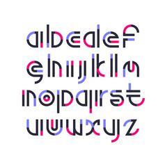 Color fragmented lowercase modern type.